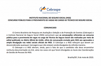 INSS emite alerta de golpe aos candidatos do concurso