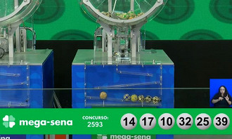 Números que saíram na Mega-Sena 2593. Créditos: Reprodução/Caixa Números que saíram na Mega-Sena 2593. Créditos: Reprodução/Caixa