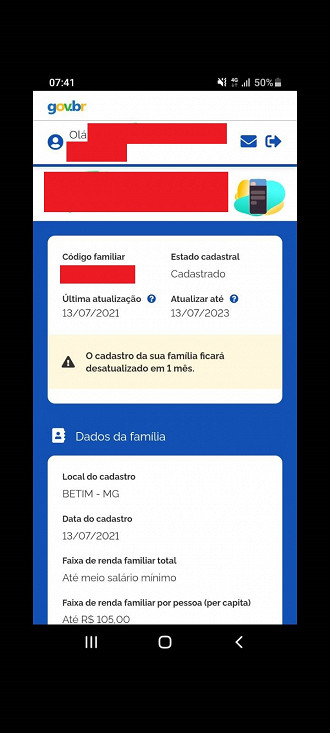 App do Cadúnico informa se o cadastro da família está atualizado. App do Cadúnico informa se o cadastro da família está atualizado.