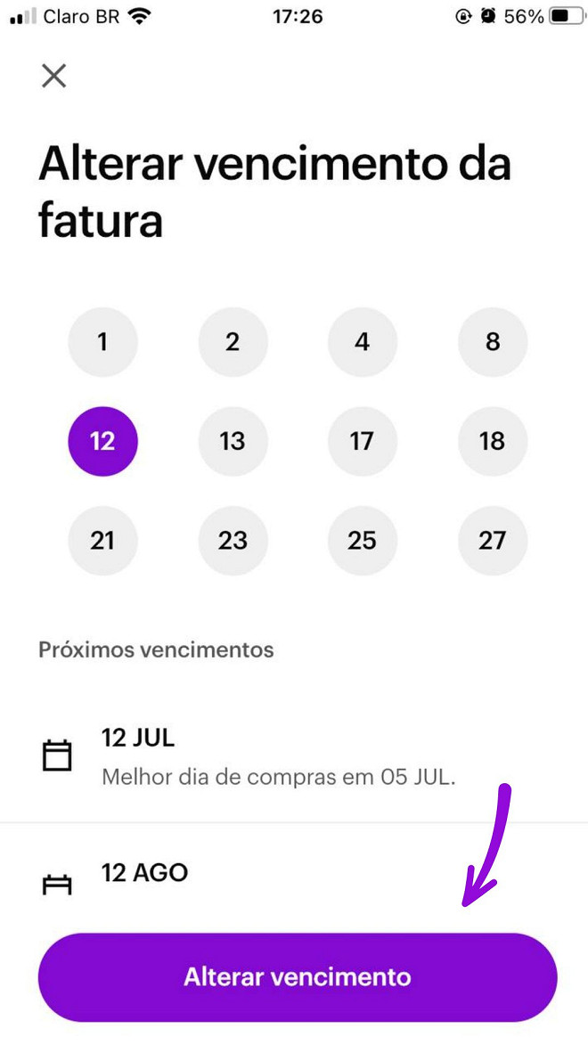 Nubank: saiba mudar a data de vencimento do seu cartão de crédito