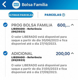 App Bolsa Família mostra benefício desbloqueado em junho
