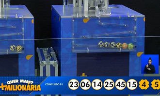 Números sorteados na +Milionária 61. Créditos: Reprodução/Caixa Números sorteados na +Milionária 61. Créditos: Reprodução/Caixa