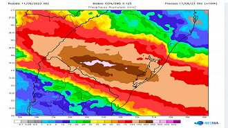 Novo Ciclone se aproxima da parte sul do RS podendo trazer 300 mm de Chuva na semana - Fonte: Metsul Novo Ciclone se aproxima da parte sul do RS podendo trazer 300 mm de Chuva na semana - Fonte: Metsul