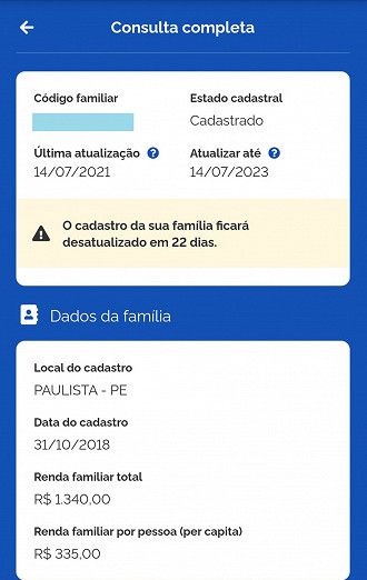 App do Cadúnico informa se o cadastro da família está atualizado