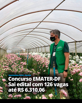 Emater-DF abre concurso com 126 vagas de nível médio e superior - Foto: Divulgação