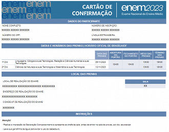 Página de local de prova do ENEM traz informações dos locais e horário das provas