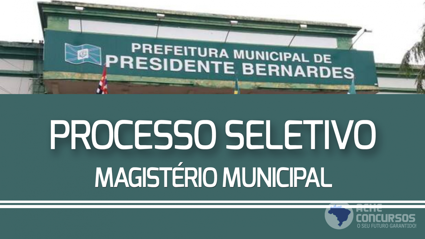 Prefeitura de Presidente BernardesSP abre cadastro reserva para professores