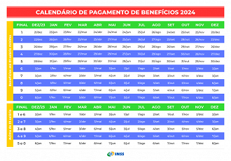 INSS divulga calendário de pagamento dos aposentados em 2024