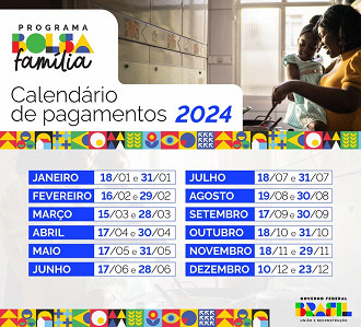 Calendário do Bolsa Família em 2024. Imagem: Divulgação/MDS.