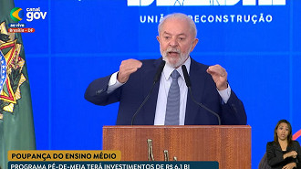 O presidente Lula discursou no lançamento do Programa Pé de Meia. Créditos: Reprodução