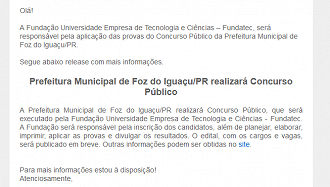 Foz do Iguaçu vai abrir novo concurso Foz do Iguaçu vai abrir novo concurso