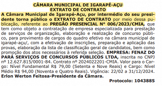 Banca organizadora contratada: Fenaz do Pará