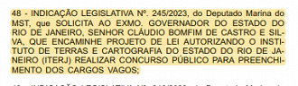 Solicitação de novo concurso ITERJ