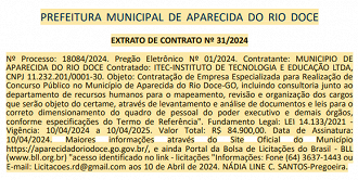 Prefeitura de Aparecida do Rio Doce: contratação da banca organizadora do concurso