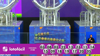 Números sorteados na Lotofácil 3146. Créditos: Reprodução