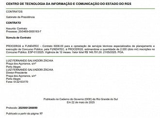 Créditos: Divulgação/DOERS Créditos: Divulgação/DOERS