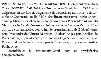 Créditos: Diário Oficial Casa Legislativa-RJ Créditos: Diário Oficial Casa Legislativa-RJ