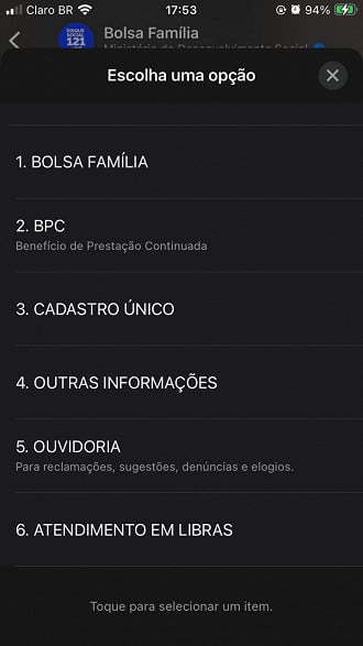 Imagem: Reprodução/WhatsApp