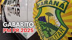 Gabarito PM PR 2025 para Oficiais; veja quanto sai e próximas etapas