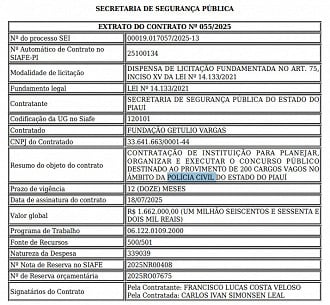 Créditos: Divulgação/DOE-PI Créditos: Divulgação/DOE-PI