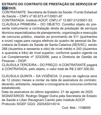 Créditos: Divulgação/DOESC Créditos: Divulgação/DOESC
