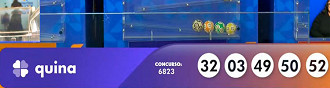 Números da Quina 6823 de 10/09 -Caixa divulgação