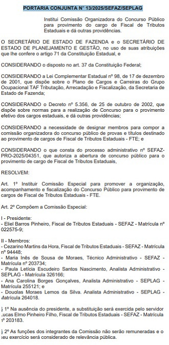 Créditos: Divulgação/DOE-MT