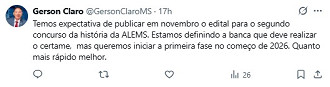 Créditos: Divulgação/X Créditos: Divulgação/X