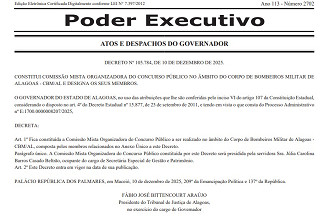 Créditos: Divulgação/DOE-AL