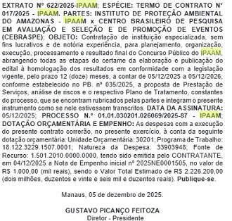 Créditos: Divulgação/DOE-AM