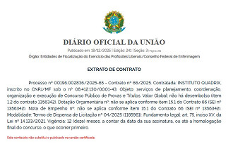 Concurso COFEN 2026/Créditos: Divulgação/DOU