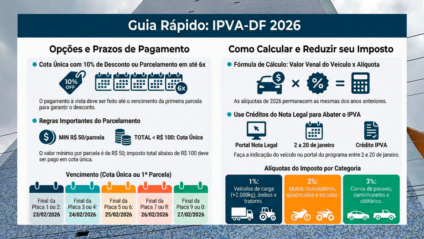 Calendário IPVA-DF 2026 - Detran