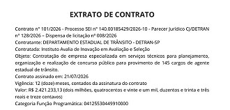 Banca do concurso Detran SP é definida - Divulgação DOE