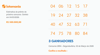 Os detalhes da premiação do último sorteio, que aconteceu nessa segunda, dia 2. Créditos: Reprodução.