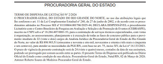 A contratação da banca organizadora foi formalizada por meio do Termo de Dispensa de Licitação nº 2/2026, que autoriza o Cebraspe a ficar responsável pela organização, planejamento e execução de todas as etapas do certame.