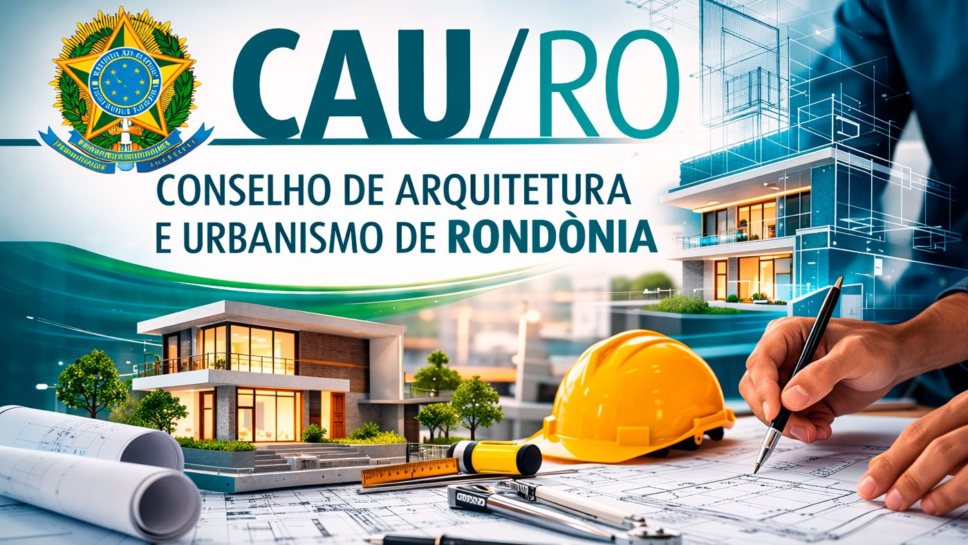 Edital CAU-RO 2026 abre concurso para Arquiteto e Auxiliar Administrativo