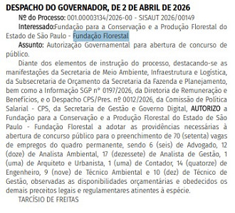 Créditos: Divulgação/DOE-SP