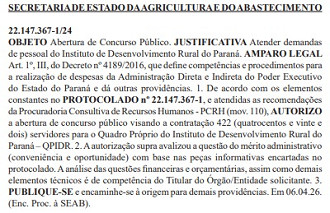 Créditos: Divulgação/DOE-PR