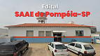 Concurso SAAE de Pompéia-SP 2026: Sai edital com 12 vagas