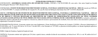Extrato de Contrato concurso ALECE/Divulgação: DOE-CE