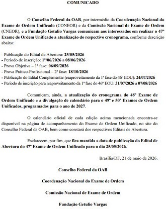 Créditos: Divulgação/OAB
