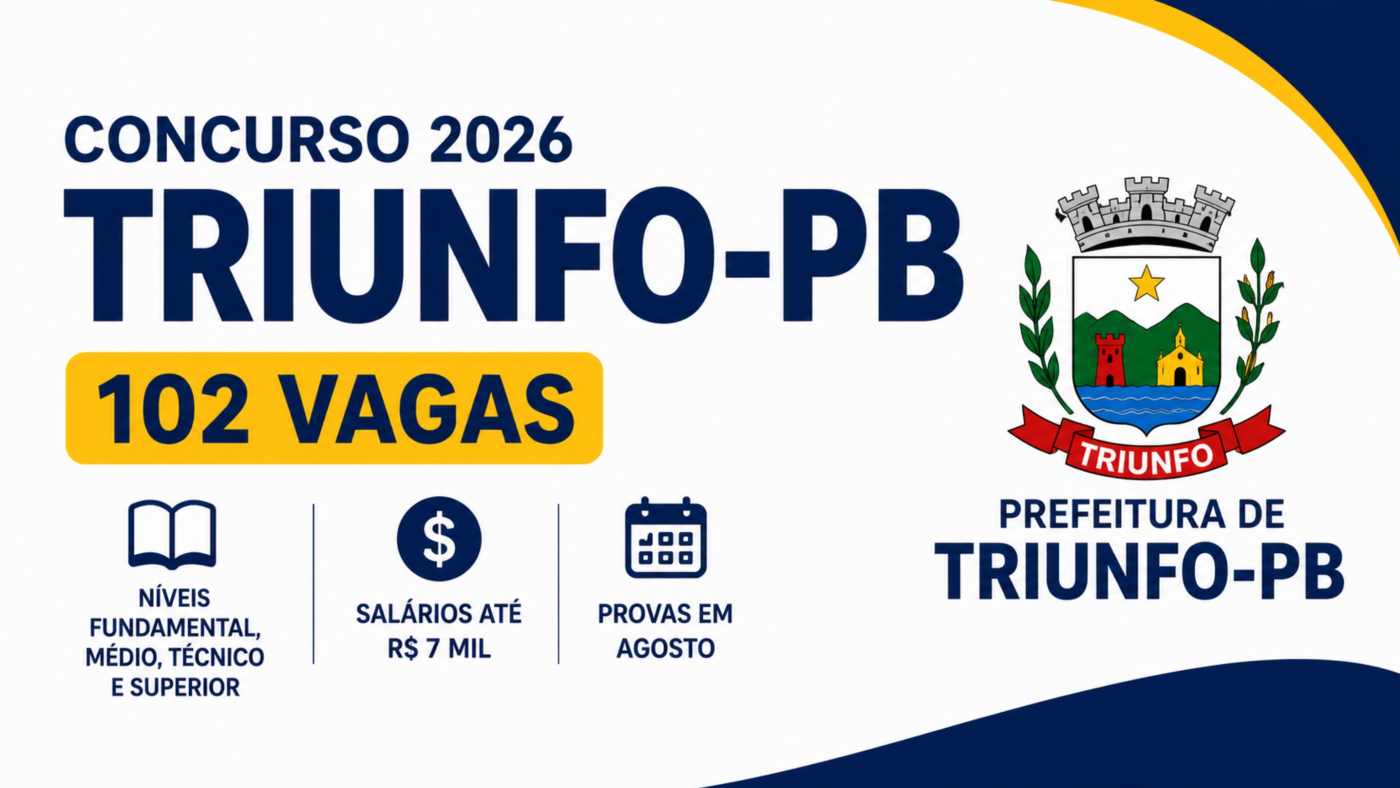 Prefeitura de Triunfo-PB abre concurso em 2026