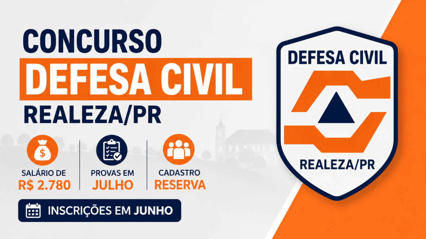Prefeitura de Realeza-PR abre vagas na Defesa Civil