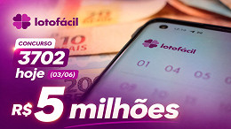 Resultado Lotofácil 3702 hoje (03/06): Sem ganhadores, prêmio vai a R$ 10 milhões Resultado Lotofácil 3702 hoje (03/06): Sem ganhadores, prêmio vai a R$ 10 milhões