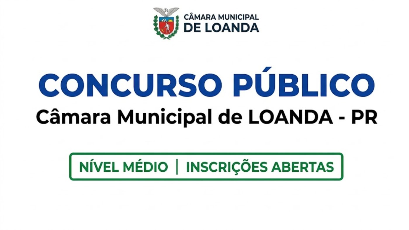 Câmara de Loanda-PR abre concurso para nível médio