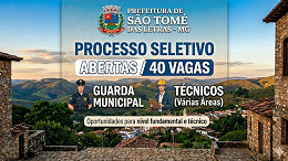 Edital São Thomé das Letras-MG 2026 abre 40 vagas para Guardas e Técnicos