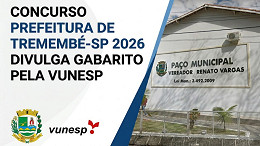 Concurso Prefeitura de Tremembé-SP 2026 divulga gabarito pela Vunesp; veja como consultar Concurso Prefeitura de Tremembé-SP 2026 divulga gabarito pela Vunesp; veja como consultar