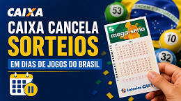 Caixa cancela sorteios das Loterias em dias de jogos do Brasil na Copa; veja como será Caixa cancela sorteios das Loterias em dias de jogos do Brasil na Copa; veja como será