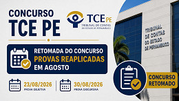 TCE-PE terá concurso retomado e novas provas em agosto TCE-PE terá concurso retomado e novas provas em agosto