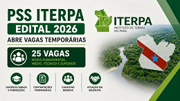 Edital ITERPA 2026 abre vagas de até R$ 4 mil Edital ITERPA 2026 abre vagas de até R$ 4 mil